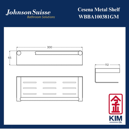 Johnson Suisse Cesena Metal Shelf (Gunmetal) (WBBA100381GM)