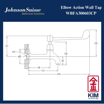 Johnson Suisse Wall Mounted Elbow Action Wall Tap (WBFA300603CP)