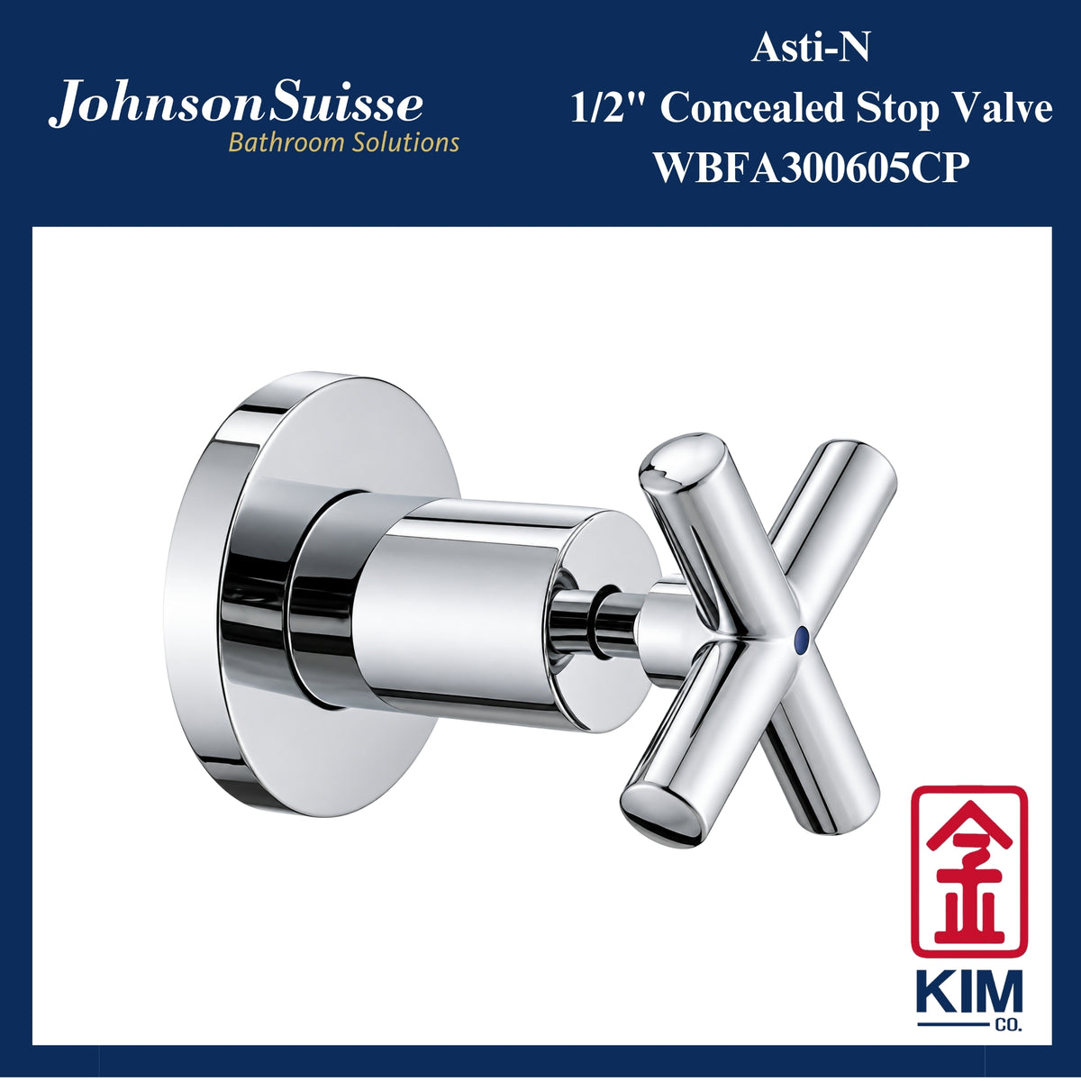 Johnson Suisse Asti-N Concealed Stop Valve (1/2" & 1")