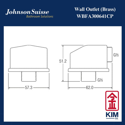 Johnson Suisse Wall Outlet (Brass) (WBFA300641CP)