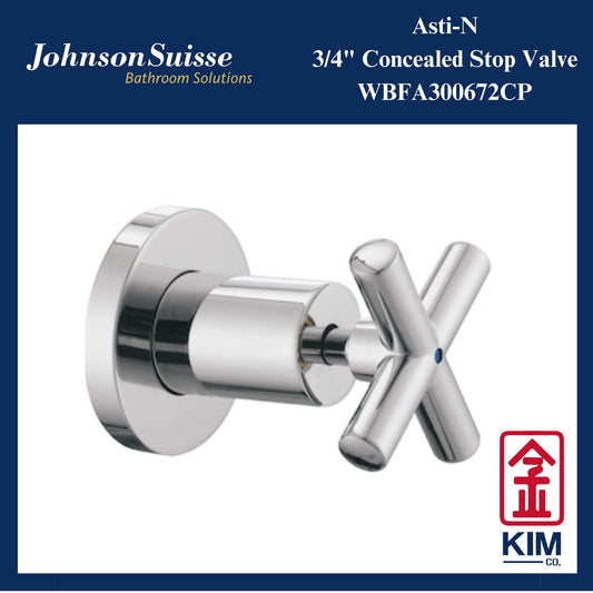 Johnson Suisse Asti-N 3/4″ Concealed Stop Valve (WBFA300672CP)