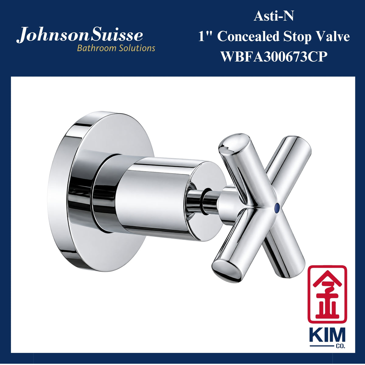 Johnson Suisse Asti-N Concealed Stop Valve (1/2" & 1")