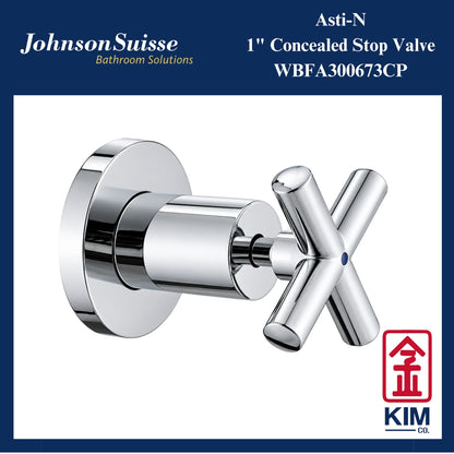 Johnson Suisse Asti-N Concealed Stop Valve (1/2" & 1")
