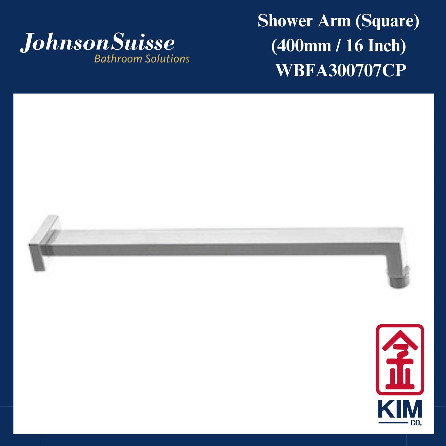 Johnson Suisse Brass Shower Arm (400mm) (WBFA300707CP)