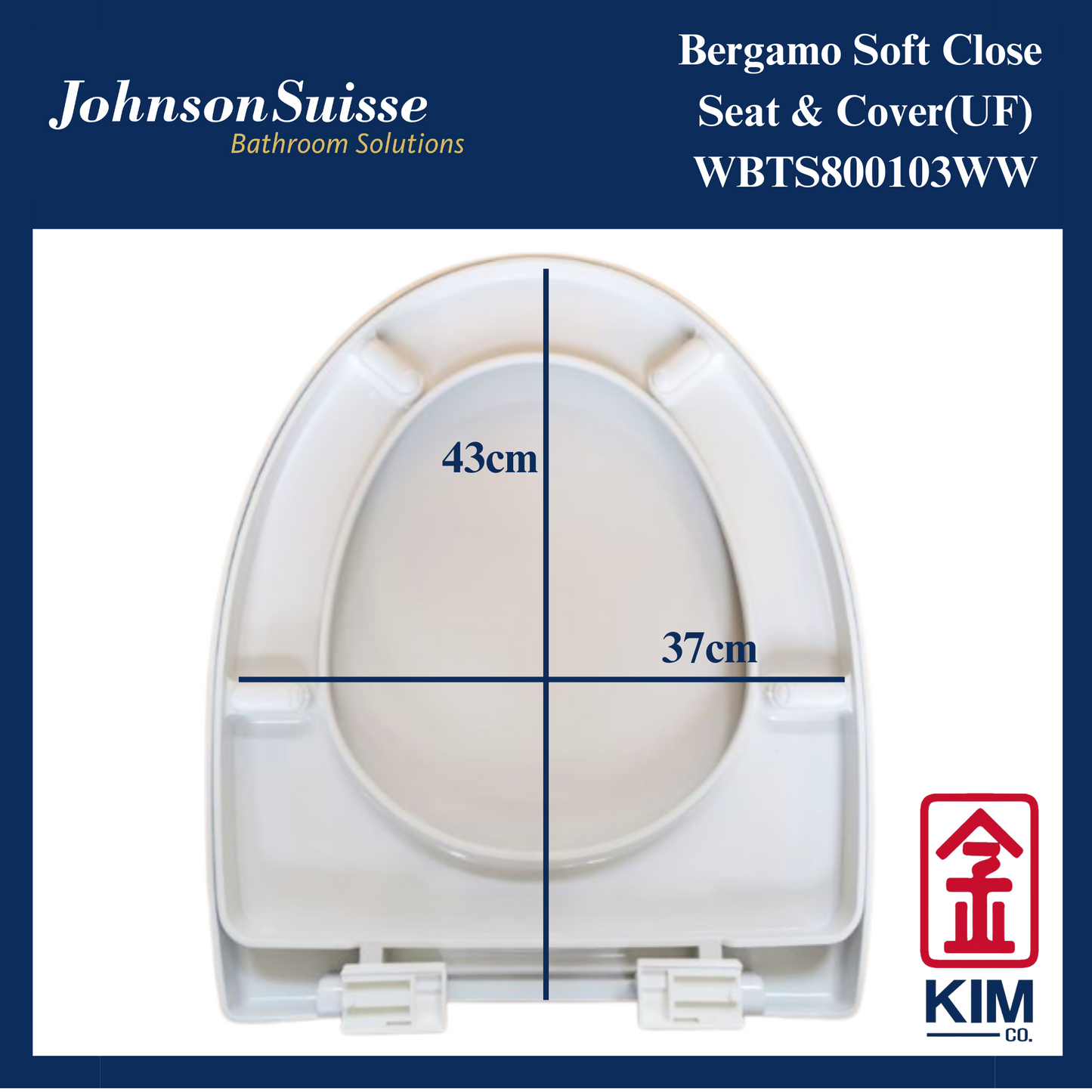 Johnson Suisse Bergamo Soft Close Seat & Cover (UF)(WBTS800103WW)