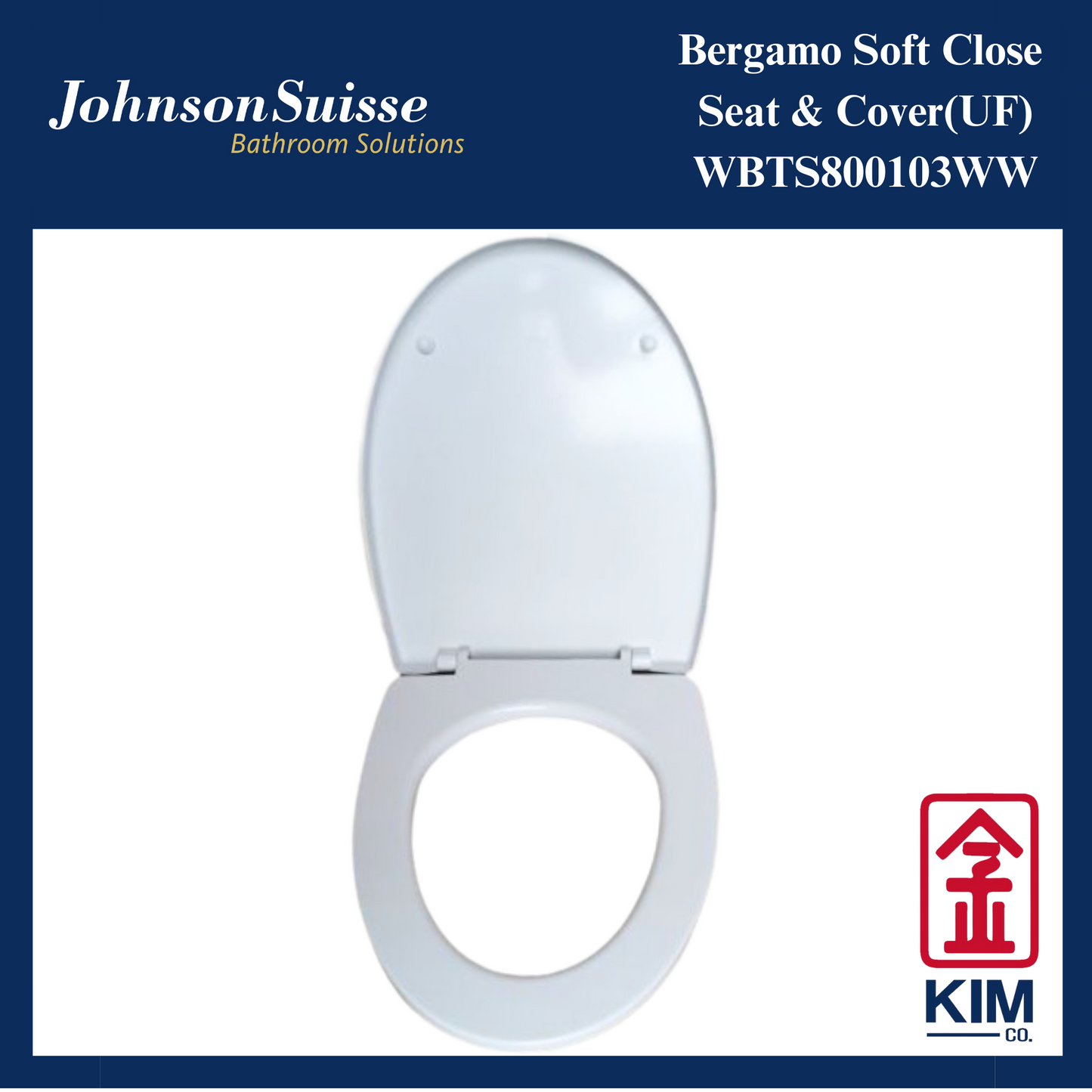 Johnson Suisse Bergamo Soft Close Seat & Cover (UF)(WBTS800103WW)