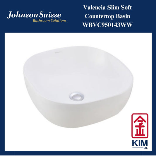 Johnson Suisse Valencia Slim Soft Countertop Basin (WBVC950143WW)