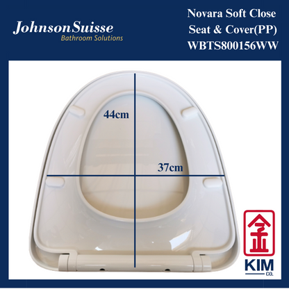 Johnson Suisse Novara Soft Close Seat & Cover (PP)(WBTS800156WW)