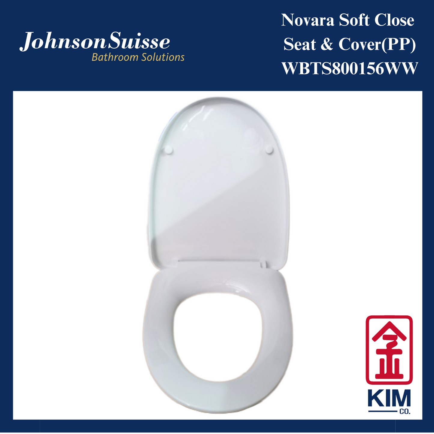 Johnson Suisse Novara Soft Close Seat & Cover (PP)(WBTS800156WW)