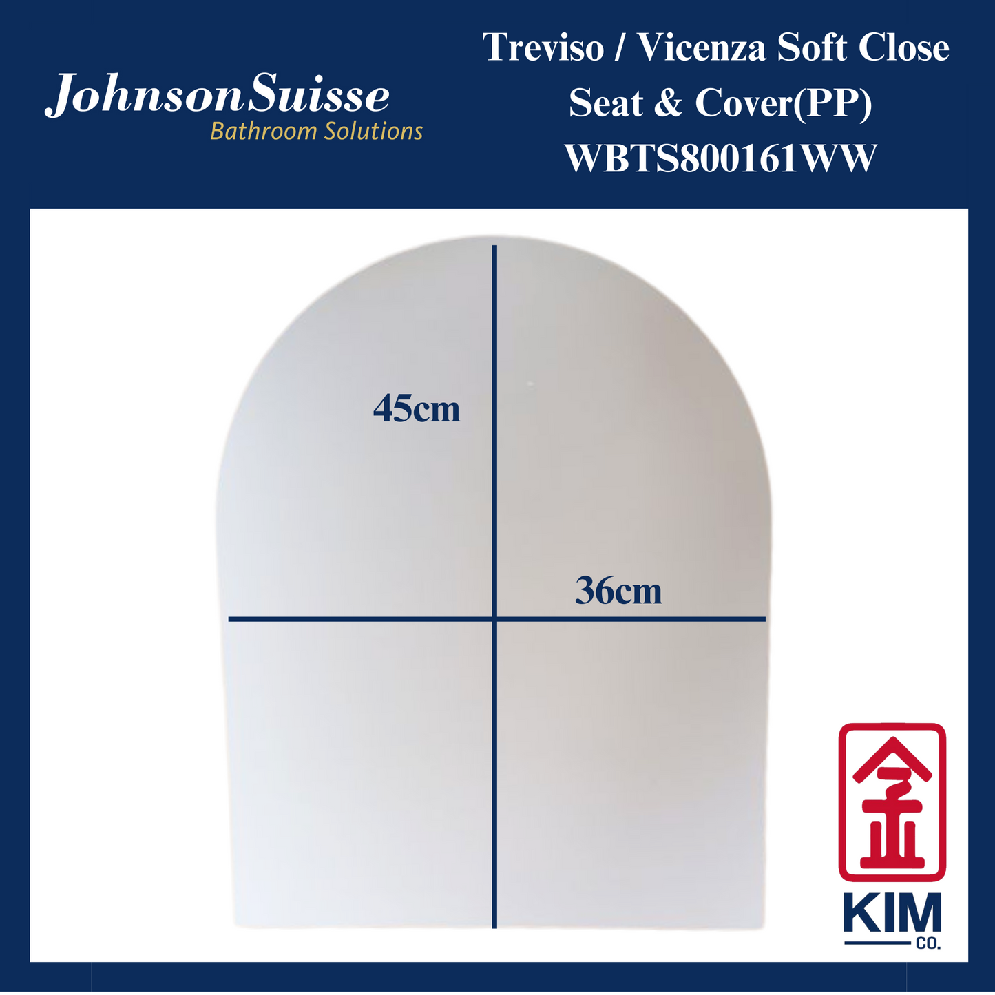 Johnson Suisse Treviso / Vicenza Soft Close Seat & Cover (UF)(WBTS800173WW)