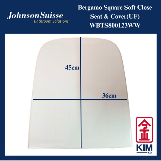 Johnson Suisse Bergamo Square Soft Close Seat & Cover(UF)(WBTS800123WW)