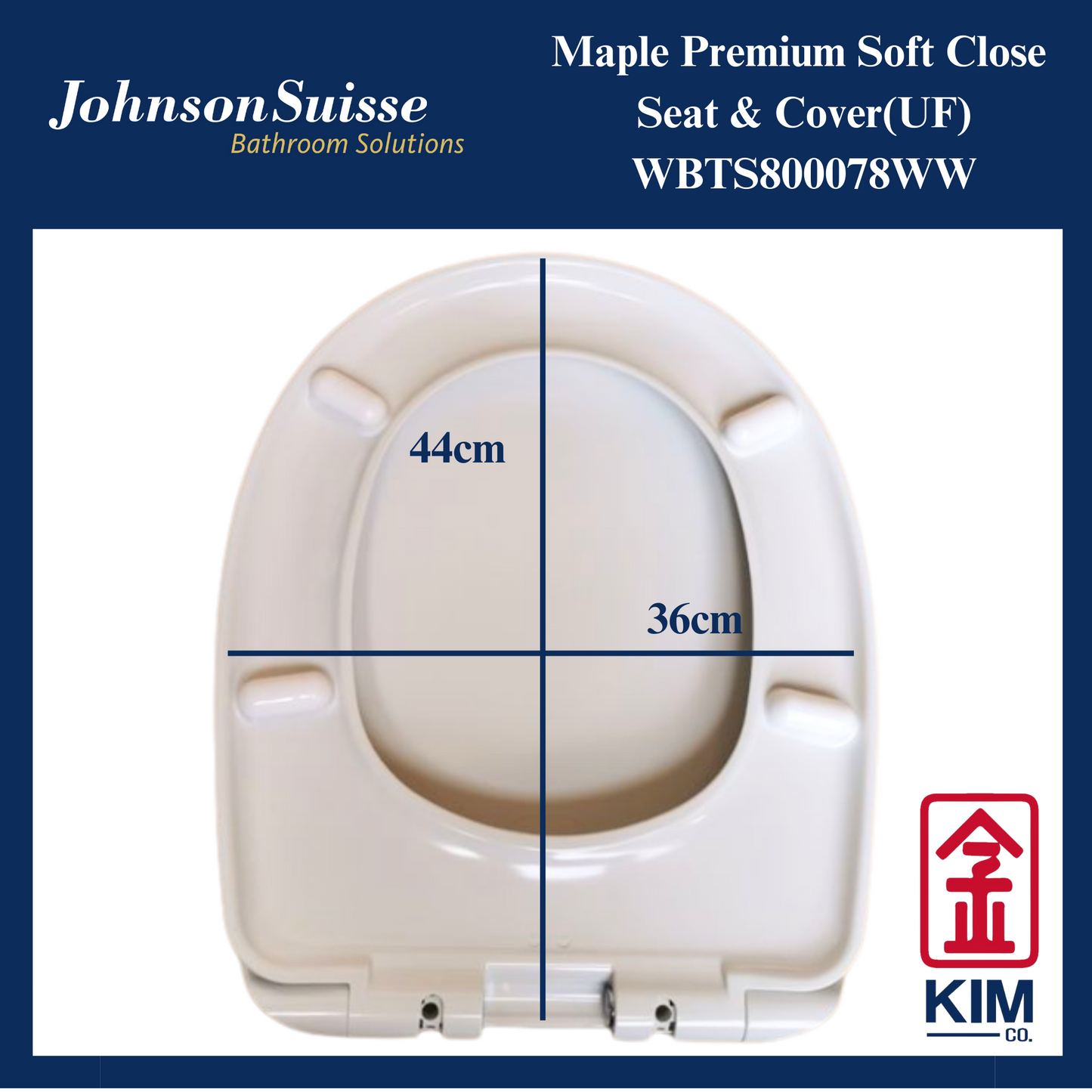 Johnson Suisse Maple Premium Soft Close Seat & Cover (UF)(WBTS800078WW)