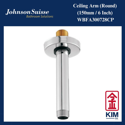 Johnson Suisse Brass Ceiling Shower Arm (150mm) (WBFA300728CP)