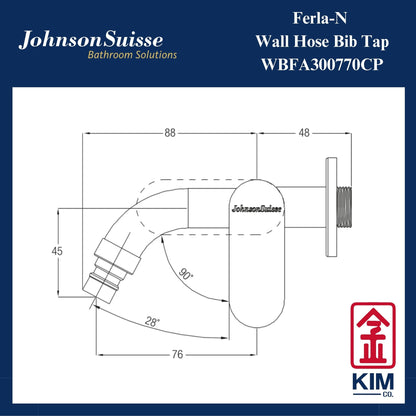 Johnson Suisse Ferla-N Wall Hose Bib Tap (WBFA300770CP)