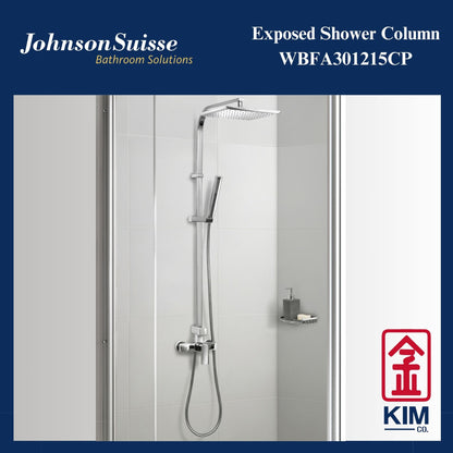 Johnson Suisse Shower Column 11” Abs Shower Head & Abs Hand Shower (WBFA301215CP)