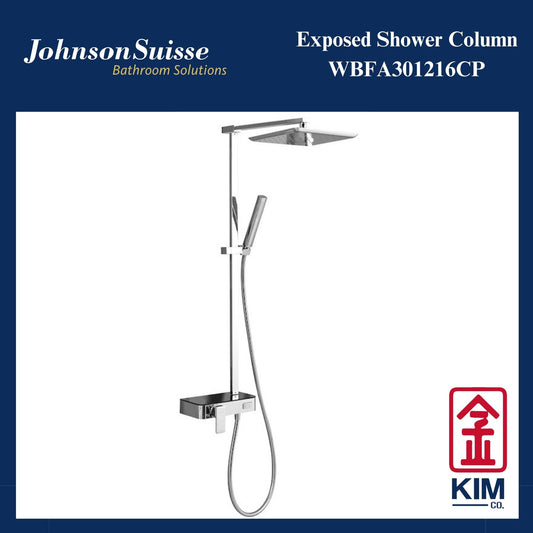Johnson Suisse Shower Column 11” Abs Shower Head & Abs Hand Shower & Panel (WBFA301216CP)