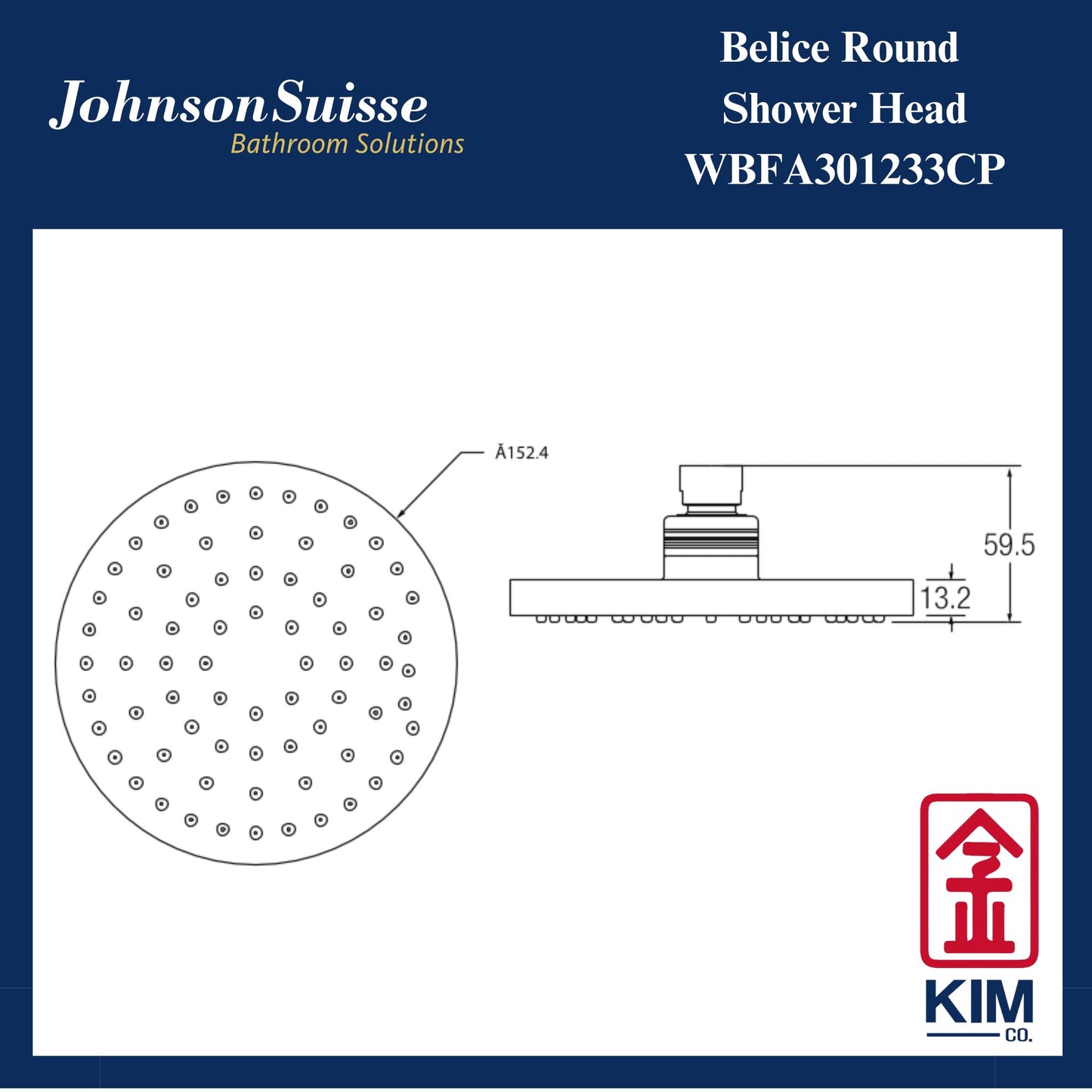 Johnson Suisse Belice Shower Head (WBFA301233CP)