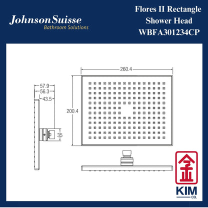 Johnson Suisse Flores II Shower Head (WBFA301234CP)