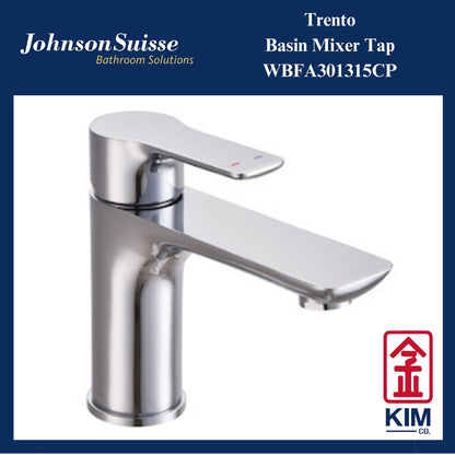 Johnson Suisse Trento Basin Mixer Cw Pop Up Waste(WBFA301315CP)