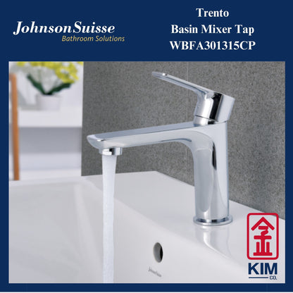 Johnson Suisse Trento Basin Mixer Cw Pop Up Waste(WBFA301315CP)