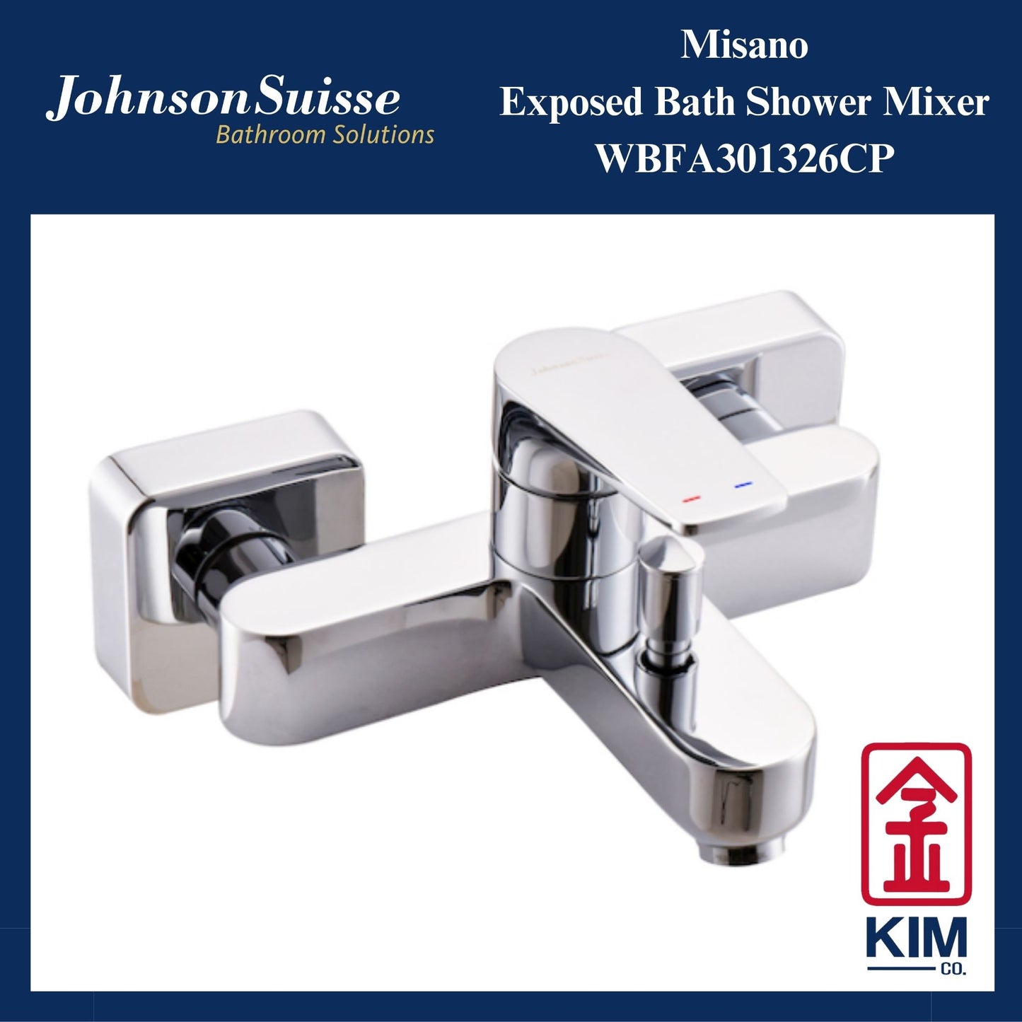 Johnson Suisse Misano Exposed Bath Shower Mixer Without Shower Kit (WBFA301326CP)