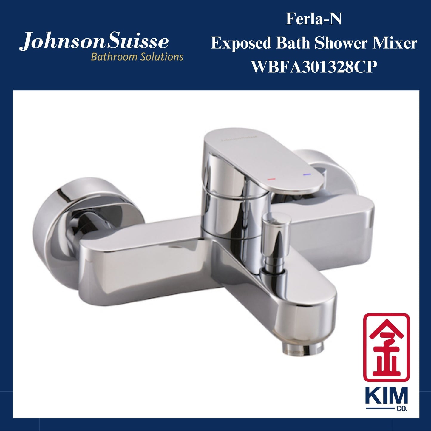 Johnson Suisse Ferla-N Exposed Bath Shower Mixer Without Shower Kit (WBFA301328CP)