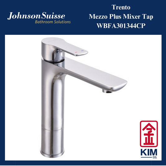 Johnson Suisse Trento Mezzo Plus Basin Mixer Without Pop Up Waste (WBFA301344CP)