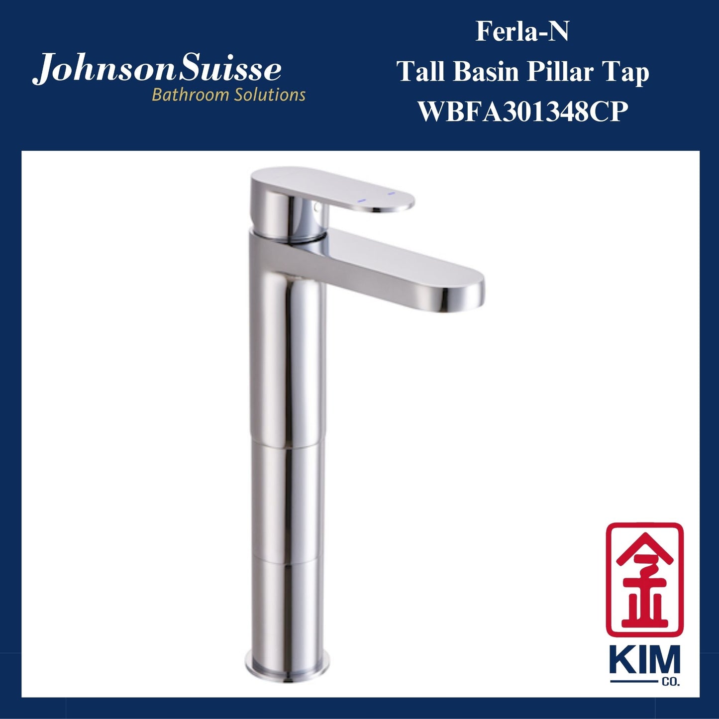 Johnson Suisse Ferla-N Tall Basin Pillar Tap ( WBFA301348CP)