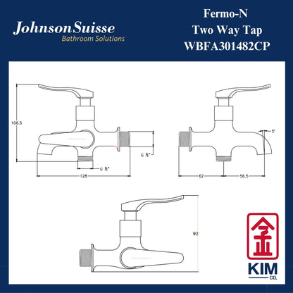 Johnson Suisse Fermo-N Two Way Bib Tap (WBFA301482CP)