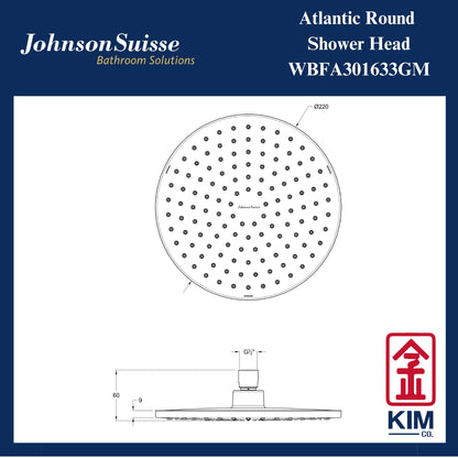 Johnson Suisse Atlantic Shower Head (Gunmetal) (WBFA301633GM)