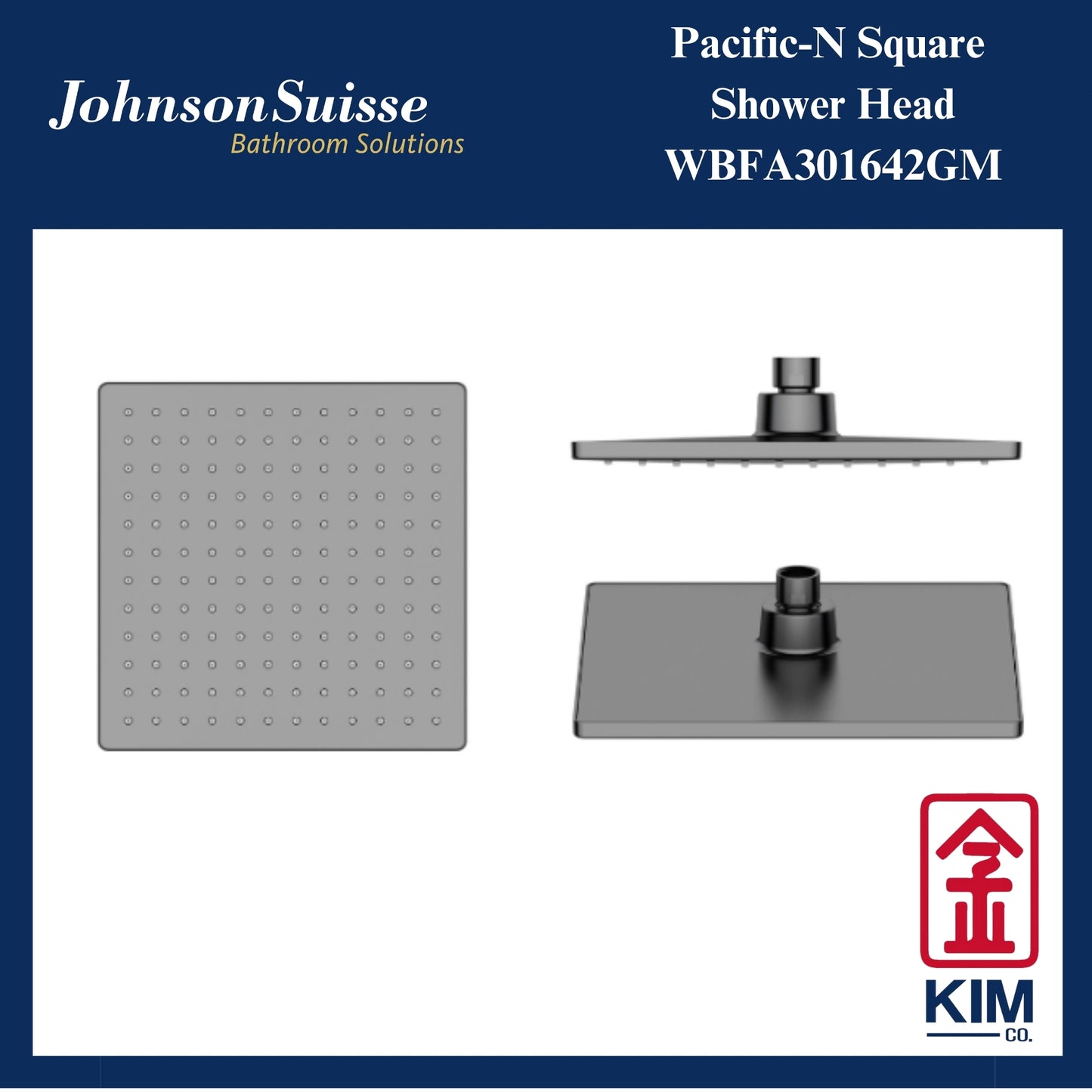 Johnson Suisse Pacific-N Shower Head (Gunmetal) (WBFA301642GM)