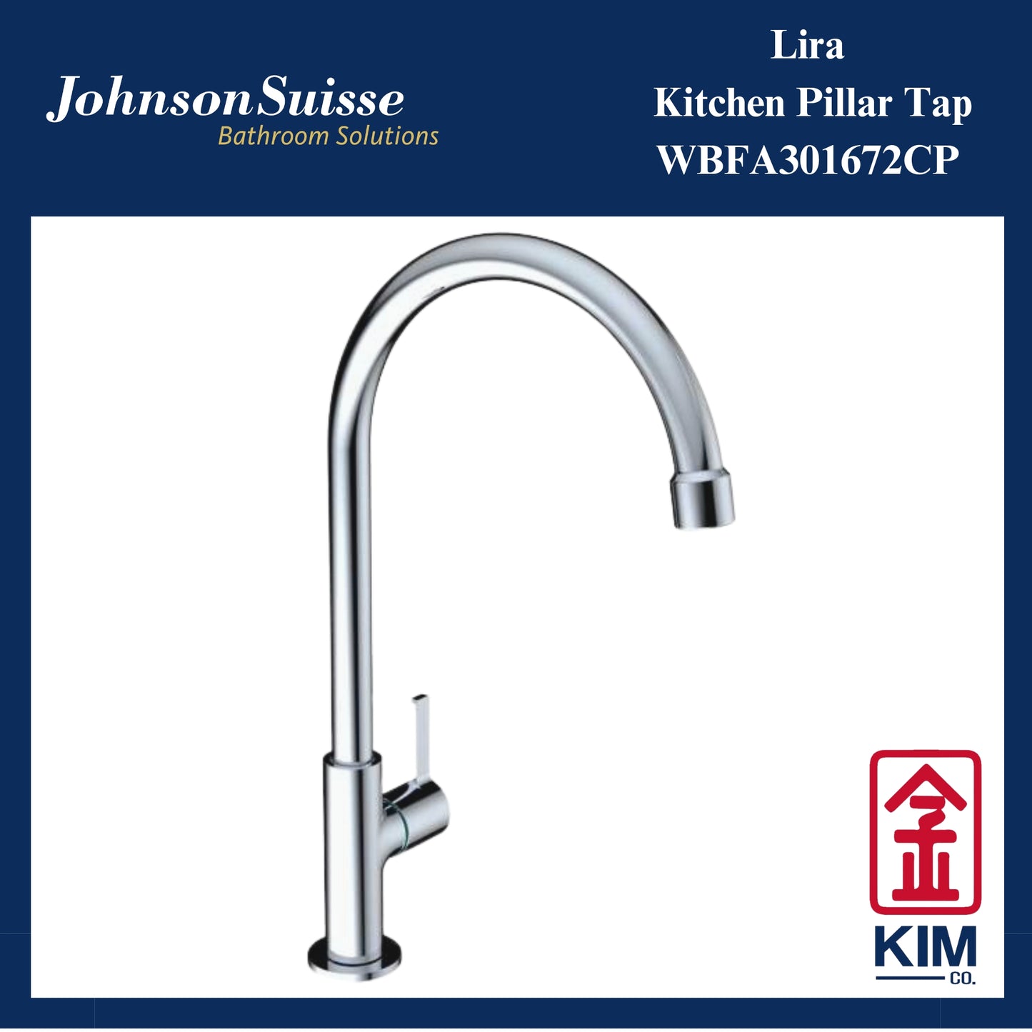 Johnson Suisse Lira Deck Mounted Kitchen Sink Tap (WBFA301672CP)