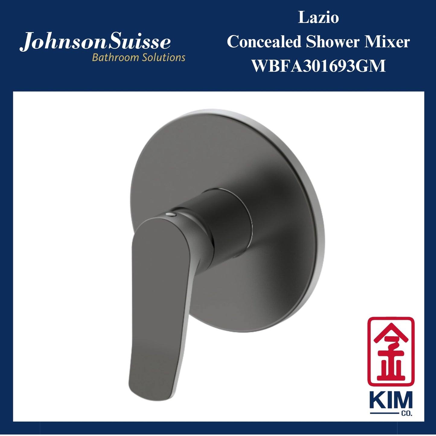 Johnson Suisse Lazio Concealed Shower Mixer (Gunmetal) (WBFA301693GM)