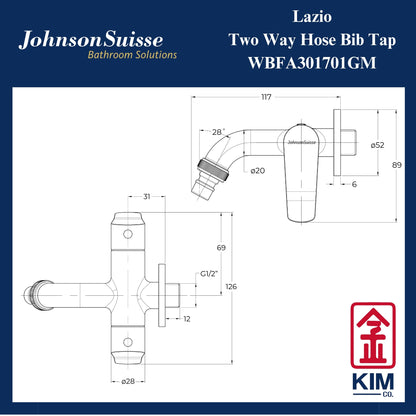 Johnson Suisse Lazio Two Way Bib Tap (Gunmetal) (WBFA301701GM)