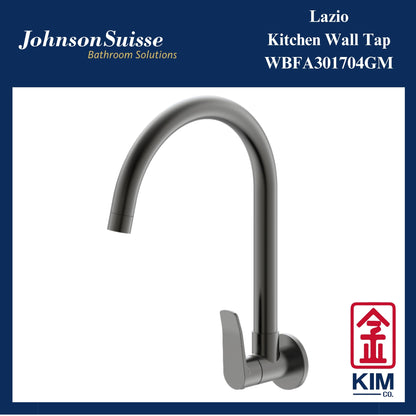 Johnson Suisse Lazio Wall Mounted Kitchen Sink Tap (Gunmetal) (WBFA301704GM)