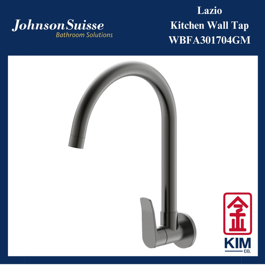 Johnson Suisse Lazio Wall Mounted Kitchen Sink Tap (Gunmetal) (WBFA301704GM)