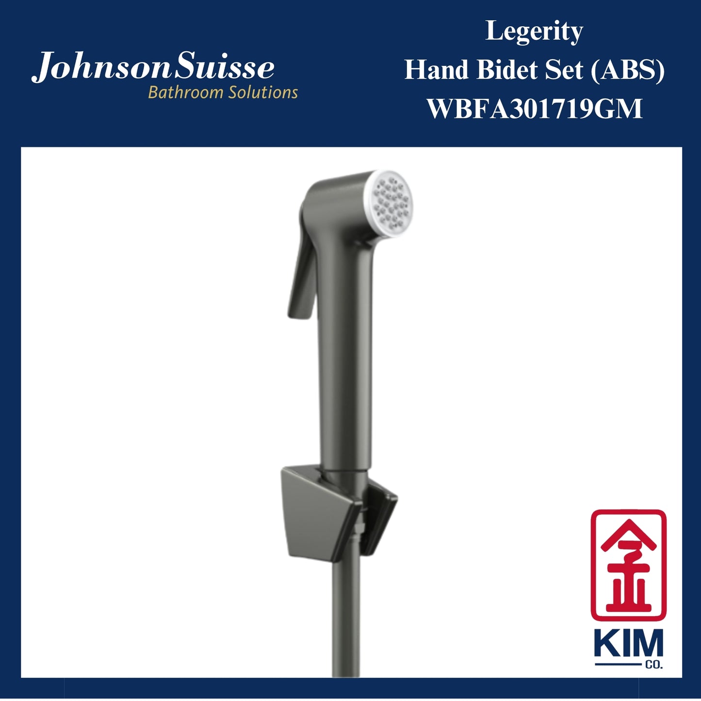 Johnson Suisse Legerity ABS Hand Bidet Cw 1.2m Bidet Hose & Wall Bracket (Gunmetal) (WBFA301719GM)