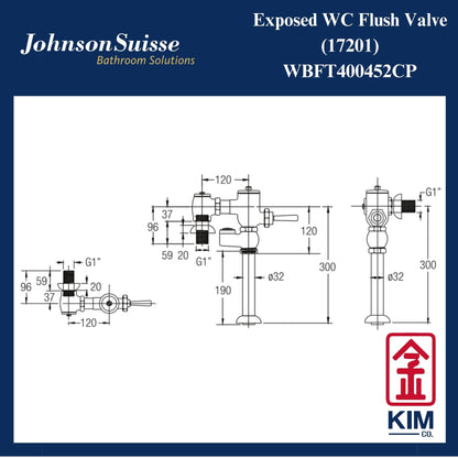 Johnson Suisse Exposed Wc Flush Valve (WBFT400452CP)