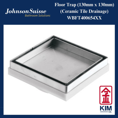 Johnson Suisse Floor Trap Ceramic Tile Drainage (130mm x 130mm) (WBFT400654XX)