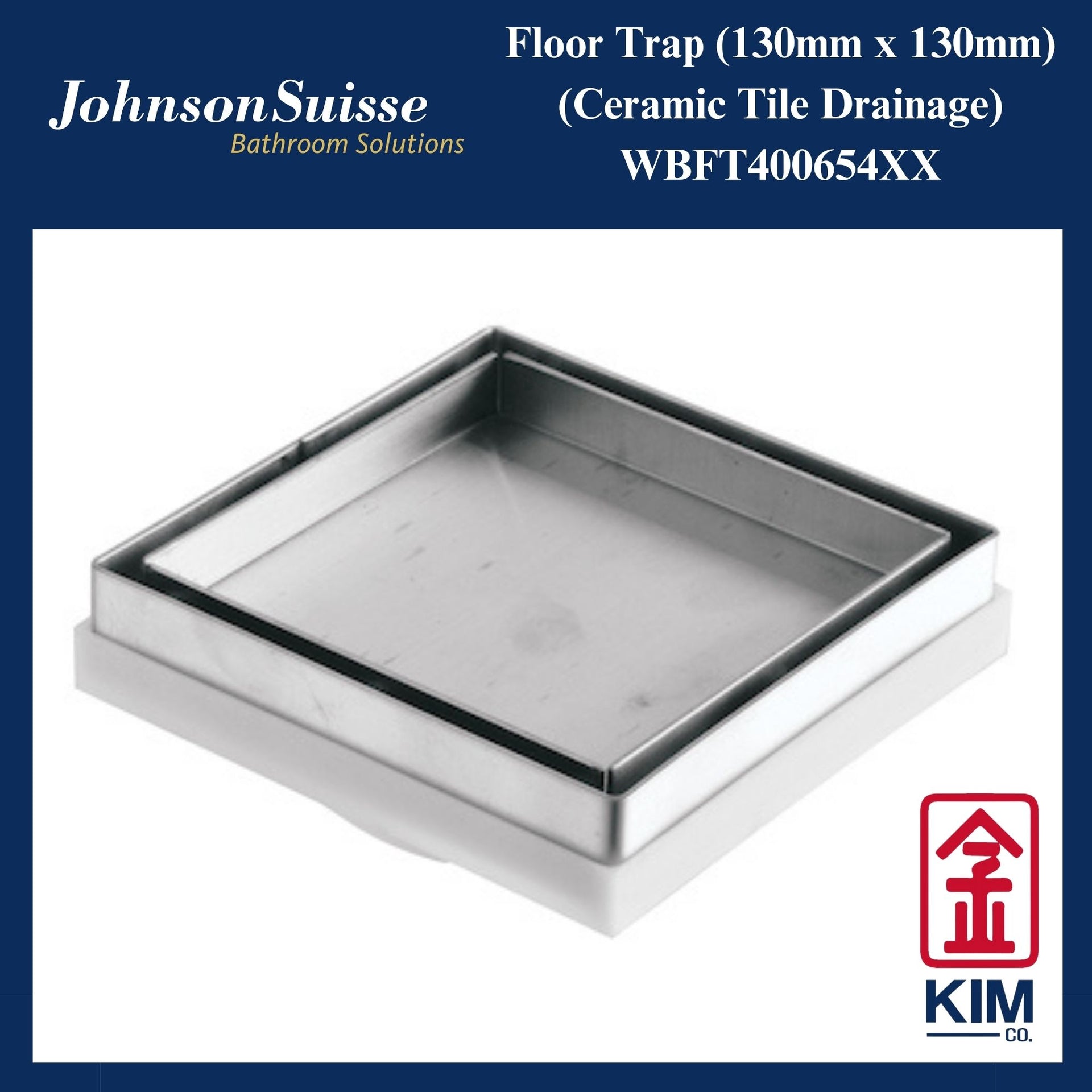 Johnson Suisse Floor Trap Ceramic Tile Drainage (130mm x 130mm) (WBFT4 –  Kim Company Sdn Bhd, image size:1920x1920
