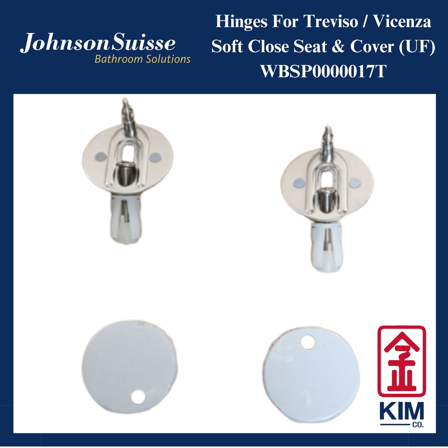 Johnson Suisse Hinges For Treviso / Vicenza Soft Close Seat & Cover (UF) (WBSP0000017T)