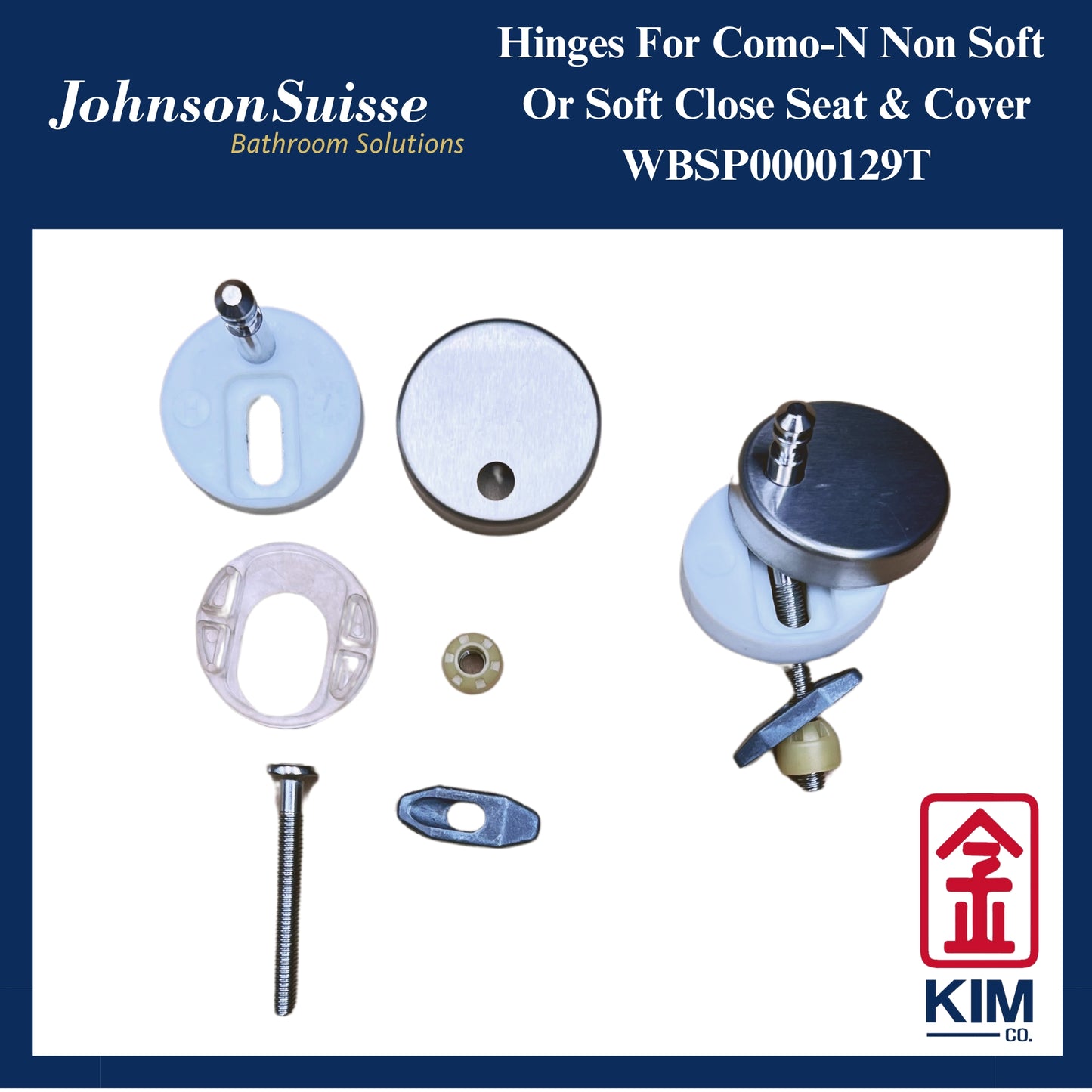Johnson Suisse Hinges For Como-N Non Soft / Soft Close Seat & Cover (WBSP0000129T)