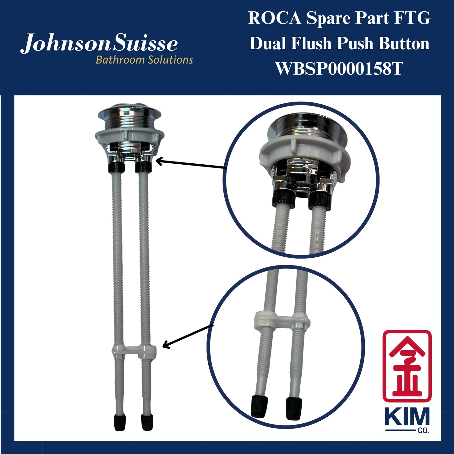 Roca Toilet Cistern 38mm Dual Push Button