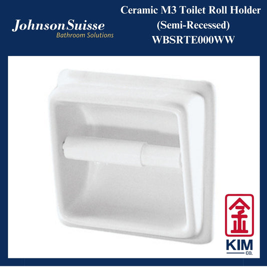 Johnson Suisse M3 Ceramic Semi Recessed Toilet Roll Holder (WBSRTE000WW)