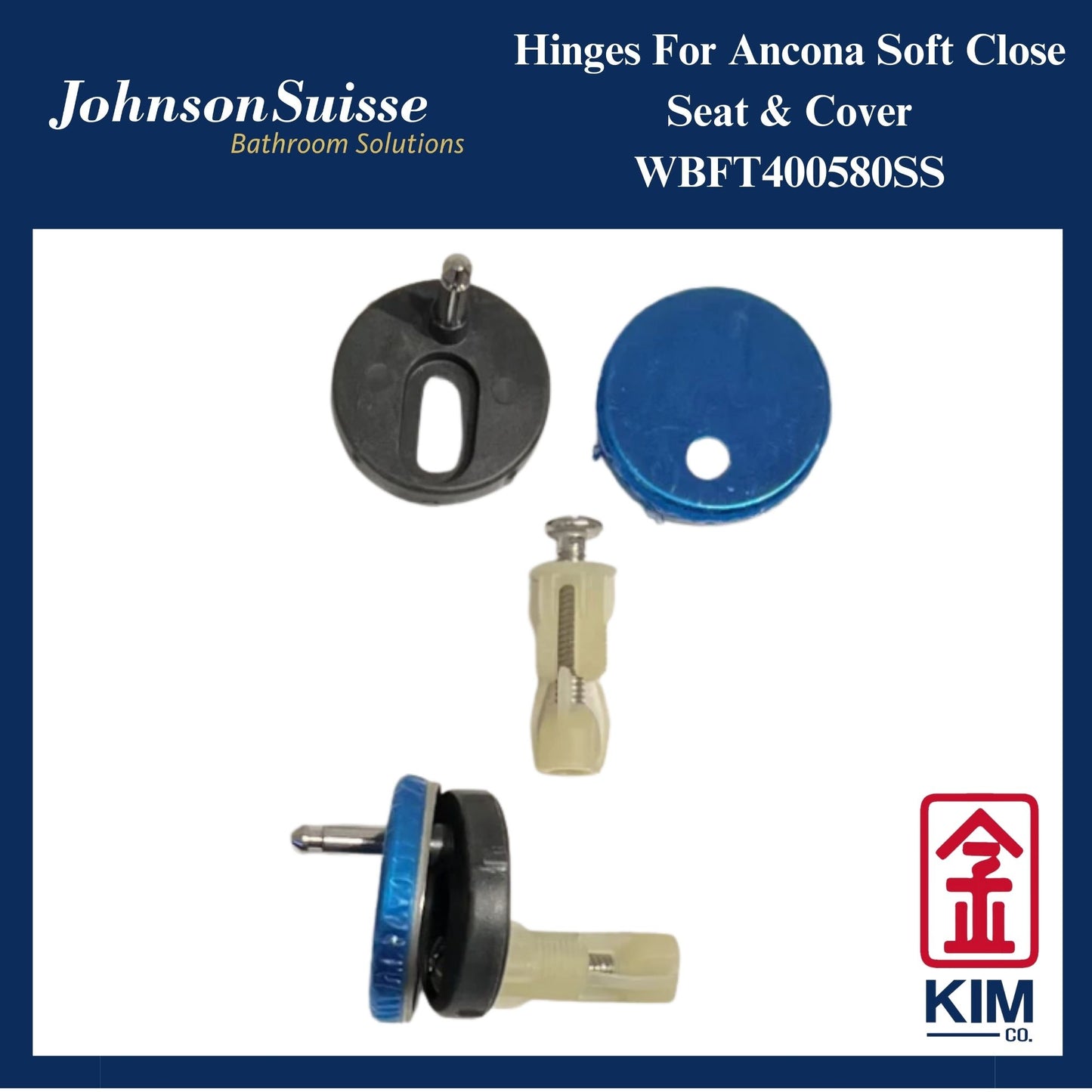 Johnson Suisse Hinges For Ancona Soft Close Seat & Cover (WBFT400580SS)