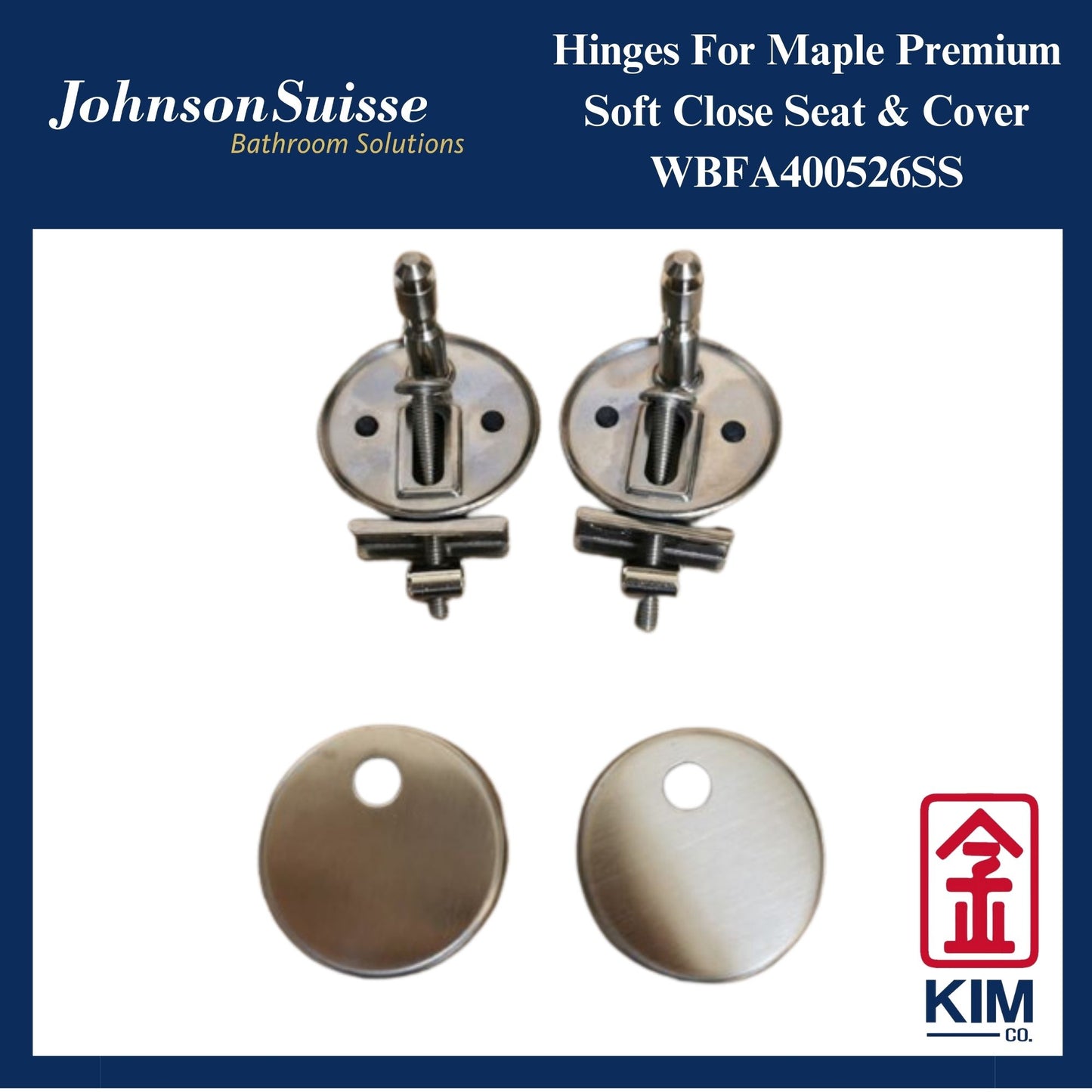 Johnson Suisse Hinges For Maple Premium Soft Close Seat & Cover (WBFA400526SS)