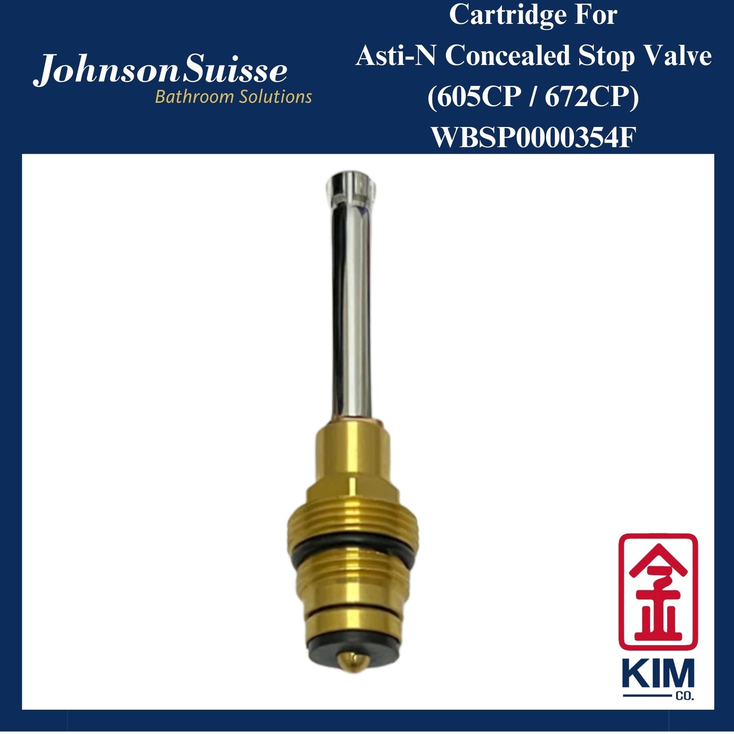 Johnson Suisse Asti-N Concealed Stop Valve Cartridge (605CP / 672CP) (WBSP0000354F)
