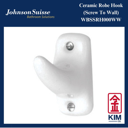 Johnson Suisse Ceramic Screw To Wall Robe Hook (WBSSRH000WW)