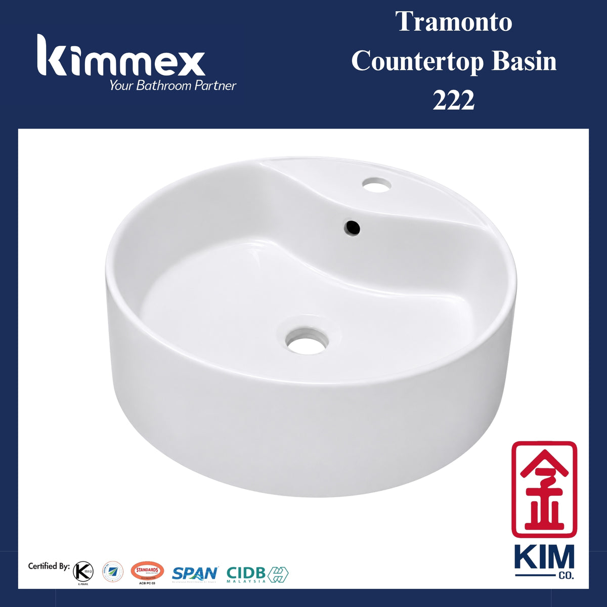 kimmex Tramonto Countertop Basin (222)