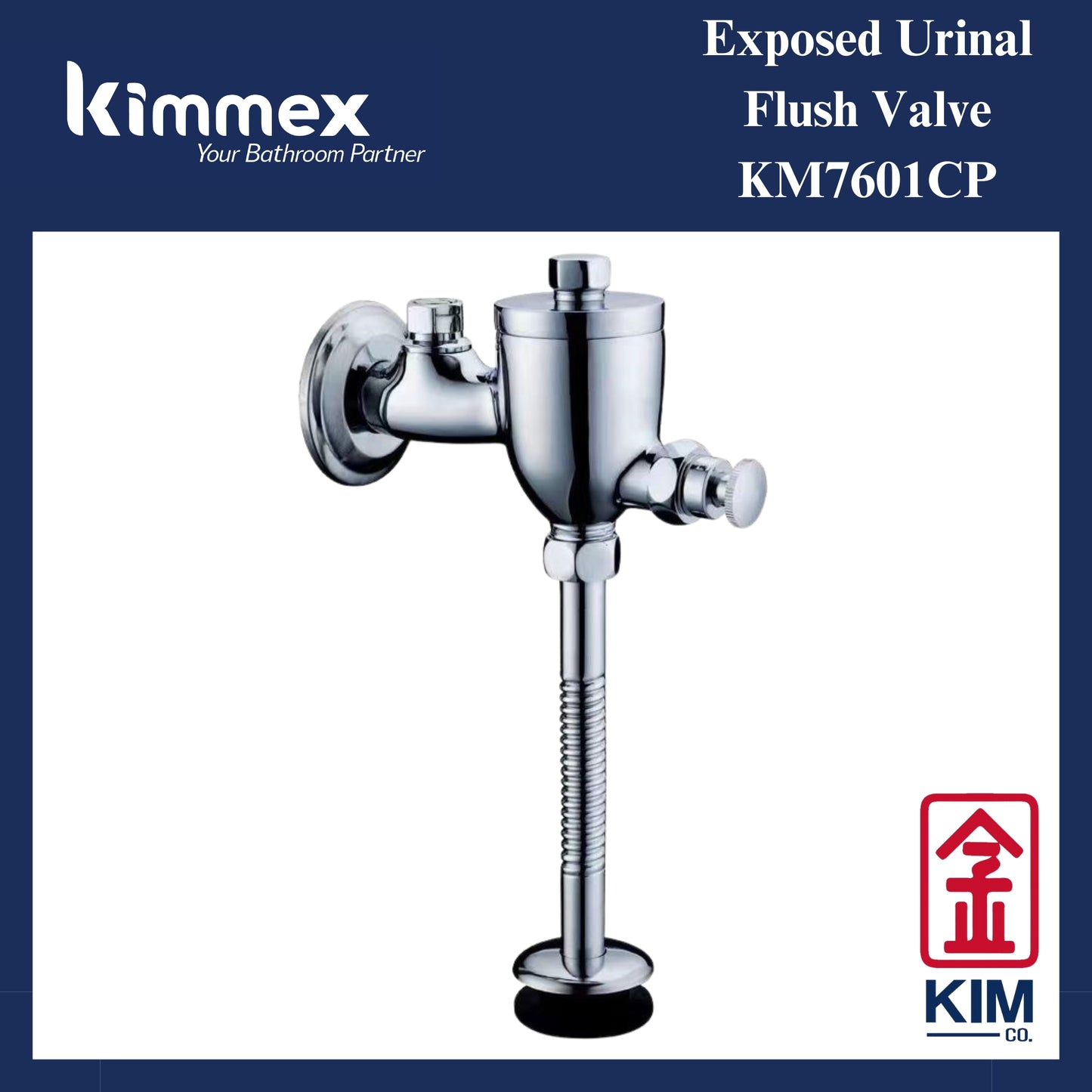 kimmex Exposed Urinal Flush Valve Cw Straight Pipe (KM7601CP)